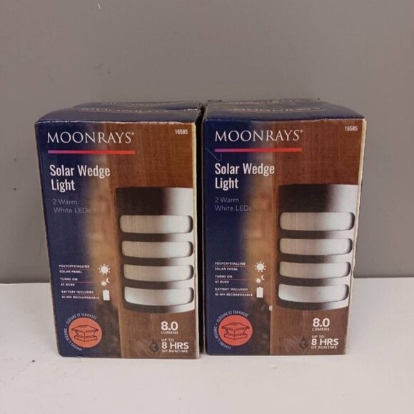 Moonrays Solar Wedge Light – Warm White LEDs Outdoor Pathway Lighting - Picture 1 of 2